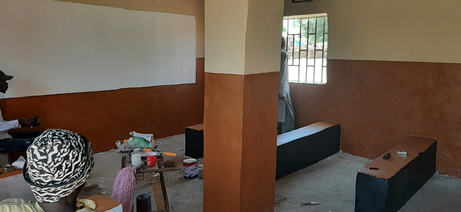 Blackhall Madrasa interior after restoration — freshly plastered and painted walls